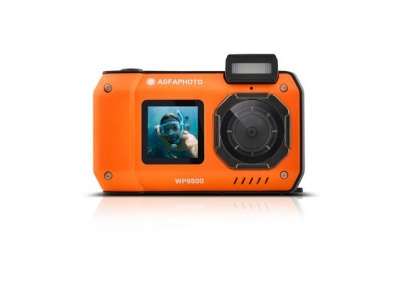 Fotoaparát, digitálny, vodeodolný, s dvojitým displejom, AGFAPHOTO Realishot "WP9500", oranžový-čierny