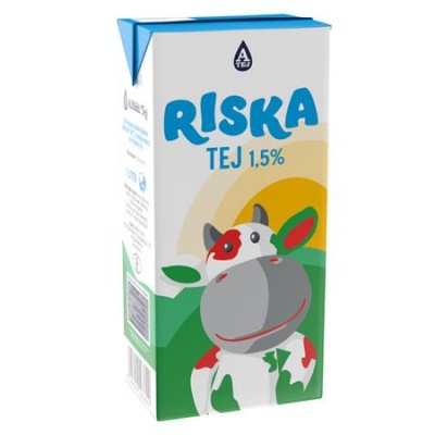 Trvanlivé mlieko, balené v krabici, 1,5 %, 1 l, RISKA