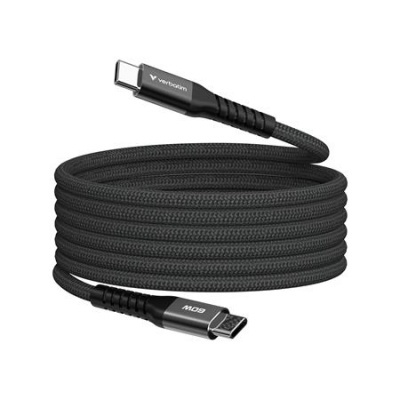 USB kábel, USB-C – USB-C, 1,2 m, 60 W, magnetický, VERBATIM, čierny