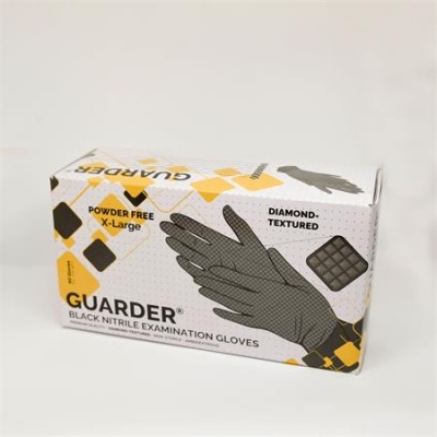 Ochranné rukavice, jednorazové, nitrilové, 8,4 g, veľkosť M, 100 ks, nepudrované, čierne