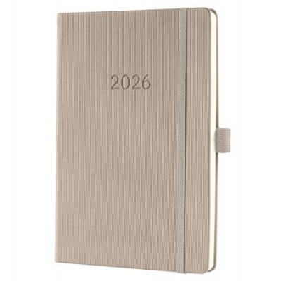 Diár, A5, týždenný, 2026, tvrdá obálka, SIGEL "Conceptum", taupe