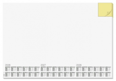 Podložka na stôl, 595x410 mm, trojročné a týždenné kalendárium, s poznámkovým blokom, SIGEL "Memo"