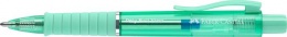 Guľôčkové pero, 1 mm, XB, stláčací mechanizmus, mätovo zelené telo pera, FABER-CASTELL "Poly Ball View Aurora", modré