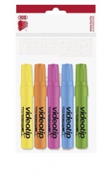 Zvýrazňovač, sada, 1-4 mm, ICO "Videotip", 5 rôznych farieb
